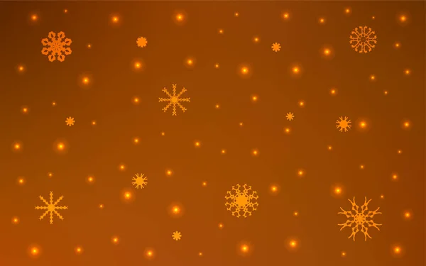 Leicht Orangefarbene Vektorstruktur Mit Farbigen Schneeflocken Dekorative Leuchtende Illustration Mit — Stockvektor