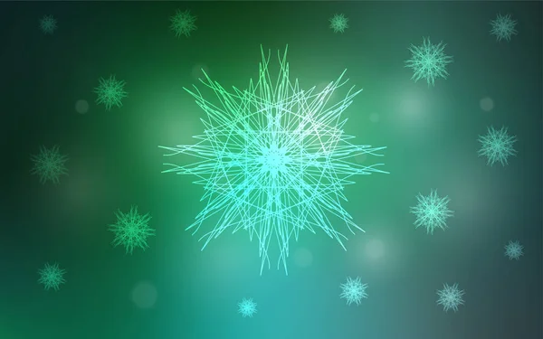 Luz Verde Cobertura Vetorial Com Belos Flocos Neve Glitter Ilustração —  Vetores de Stock