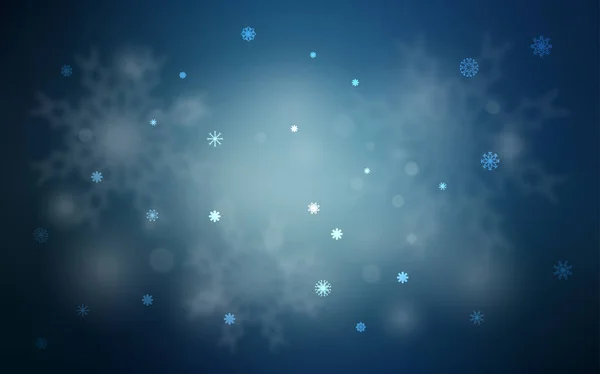 Dunkelblauer Vektorhintergrund Mit Weihnachtsschneeflocken Moderne Geometrische Abstrakte Illustration Mit Eiskristallen — Stockvektor