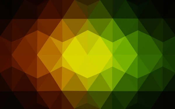 Dunkelgrüner Roter Vektor Abstrakt Strukturierter Polygonaler Hintergrund Verschwommenes Dreieck Design — Stockvektor
