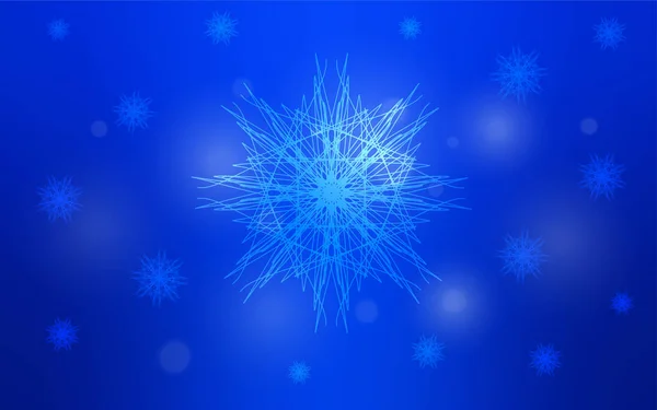 Fond Vectoriel Bleu Clair Avec Flocons Neige Noël Design Décoratif — Image vectorielle