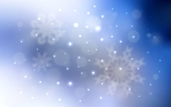 Licht Blauwe Vector Achtergrond Met Sneeuwvlokken Xmas Decoratieve Afbeelding Met — Stockvector