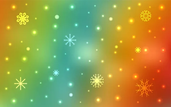 Sfondo Vettore Multicolore Chiaro Con Fiocchi Neve Natalizi Moderna Illustrazione — Vettoriale Stock