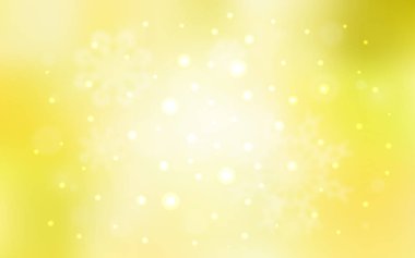 Güzel kar taneleri ile hafif sarı vektör kapak. Kristalleri ile glitter soyut Illustration buz. Yeni yıl tasarım reklam, poster, afiş için.