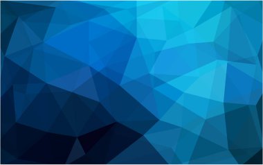 DARK BLUE vektör çokgen illüstrasyonu, üçgenlerden oluşur. İşiniz için üçgen tasarım. Origami tarzında gradyan ile yaratıcı geometrik arkaplan