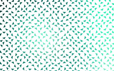 Yeşil vektör renkli arka plan, hangi üçgen oluşur ışık. Desen beyaz arka plan üzerinde renkli üçgen ile.