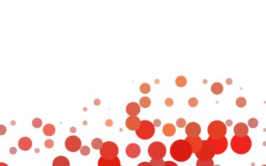 Renkli kürelerle açık mavi vektör deseni. Beyaz arkaplanda yarım ton biçiminde tekrarlanan dairelerin geometrik örneği.