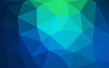 Açık mavi, vektör çokgen çizim, yeşil üçgen oluşur. Üçgen desen iş tasarımınız için. Geometrik arka plan gradyan ile Origami tarzında. 