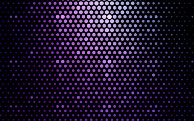 Mor ışık, çevrelerinde oluşan vektör çizim pembe. İşiniz için noktalı gradyan teması. Renkli noktalar ile noktalı resim tarzında yaratıcı geometrik arka plan.