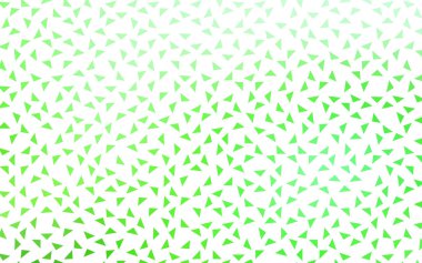 Yeşil vektör renkli arka plan, hangi üçgen oluşur ışık. Desen beyaz arka plan üzerinde renkli üçgen ile.