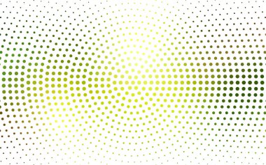 Açık yeşil, çemberli sarı vektör soyut deseni. İş tasarımınız için geometri şablonu. Renkli kürelerle arka plan.