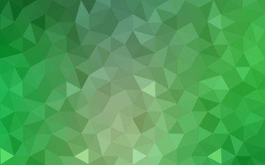 Açık yeşil vektör çokgen çizimi, üçgenlerden oluşur. İşiniz için üçgen tasarım. Origami tarzında gradyan ile yaratıcı geometrik arkaplan