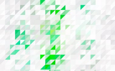 Koyu pembe vektör soyut renkli arkaplan, üçgenlerden oluşuyor. Beyaz arkaplanda renkli üçgenler olan desen.