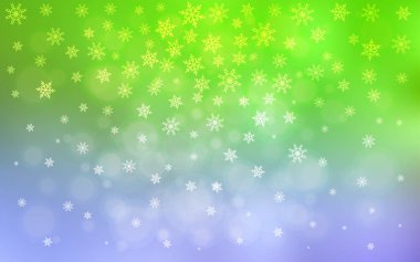 Hafif pembe, yeşil vektör arka plan xmas kar taneleri ile. Bulanık arka plan gradyan ile kar. Desen-ebilmek var olmak kullanılmış için yeni yıl reklam, kitapçıklar.