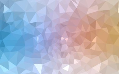 Açık mavi, sarı vektör çokgen illüstrasyon, üçgenlerden oluşur. İşiniz için üçgen tasarım. Origami tarzında gradyan ile yaratıcı geometrik arkaplan