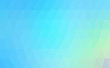 Açık mavi, yeşil vektör çokgen çizimi, üçgenlerden oluşur. İşiniz için üçgen tasarım. Origami tarzında gradyan ile yaratıcı geometrik arkaplan