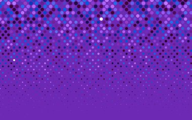 Koyu pembe, yuvarlak, küre şeklinde mavi vektör pankartı. Soyut noktalar. Renkli gradyan ile yarım ton biçiminde Art Bubbles arkaplanı.