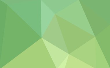 Açık yeşil vektör çokgen çizimi, üçgenlerden oluşur. İşiniz için üçgen tasarım. Origami tarzında gradyan ile yaratıcı geometrik arkaplan