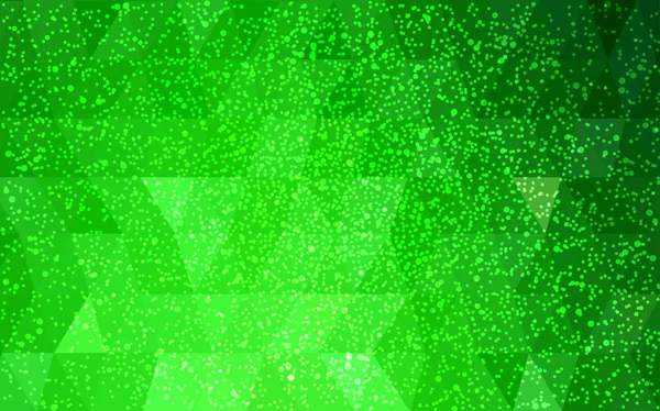 明亮的绿色矢量圣诞多边形背景 低聚图组成的三角形与雪花 纹理背景的新年庆祝活动 — 图库矢量图片