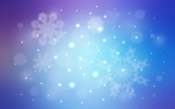 浅粉红色 蓝色矢量图案与圣诞节雪花 积雪模糊抽象背景与梯度 商业广告的新年设计 — 图库矢量图片