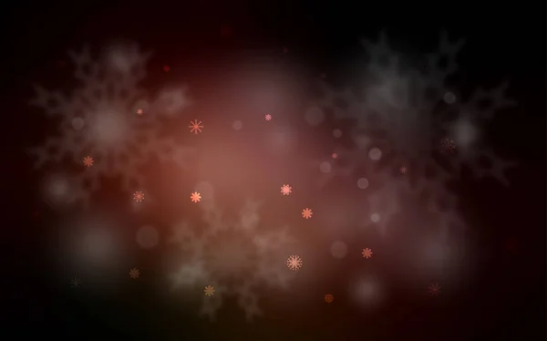 暗い赤ベクトル テクスチャ色雪の結晶です グラデーションで抽象的な背景をぼかした写真に雪が降る 年の新しいウェブサイトのためパターンを使用することができます — ストックベクタ