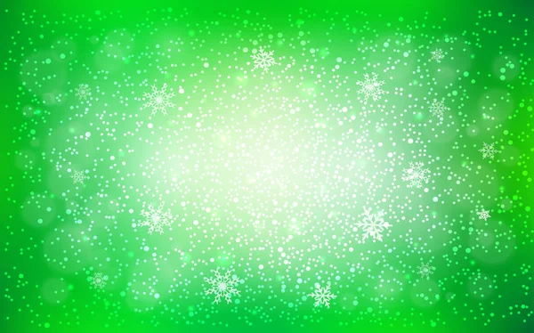 Ελαφρύ Πράσινο Διάνυσμα Μοτίβο Χριστούγεννα Νιφάδες Χιονιού Χιόνι Θολή Φόντο — Διανυσματικό Αρχείο