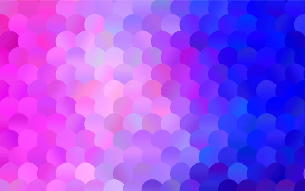 ライトピンク 円で構成されるブルーベクトルイラスト あなたのビジネスのための点線のグラデーションデザイン カラースポットとハーフトーンスタイルの創造的な幾何学的背景 — ストックベクタ