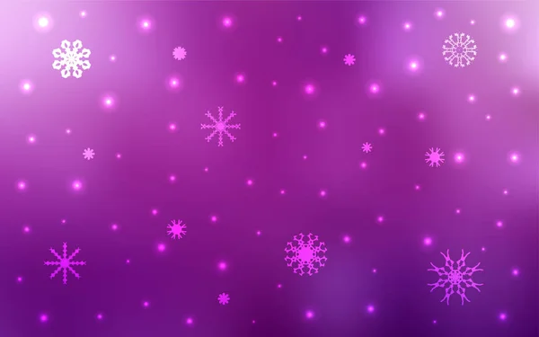 Patrón Vectorial Rosa Claro Con Copos Nieve Navideños Ilustración Decorativa — Archivo Imágenes Vectoriales