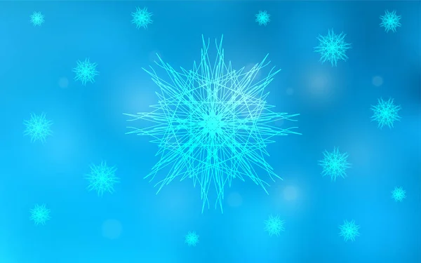 Patrón Vectorial Azul Claro Con Copos Nieve Navideños Nieve Sobre — Archivo Imágenes Vectoriales