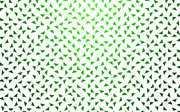 白い背景の上に小さな三角形の光の緑ベクトル 三角形の抽象的なテクスチャのイラスト バナー ポスター カバーのパターン設計 — ストックベクタ