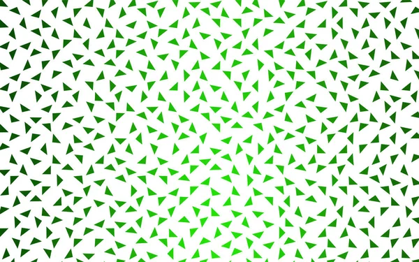 白い背景の上に小さな三角形の光の緑ベクトル 三角形の抽象的なテクスチャのイラスト バナー ポスター カバーのパターン設計 — ストックベクタ