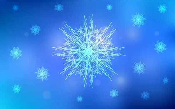 Padrão Vetor Azul Claro Com Flocos Neve Natal Projeto Decorativo — Vetor de Stock
