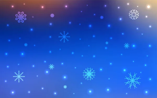 Azzurro Modello Vettoriale Giallo Con Fiocchi Neve Ghiaccio Illustrazione Colori — Vettoriale Stock