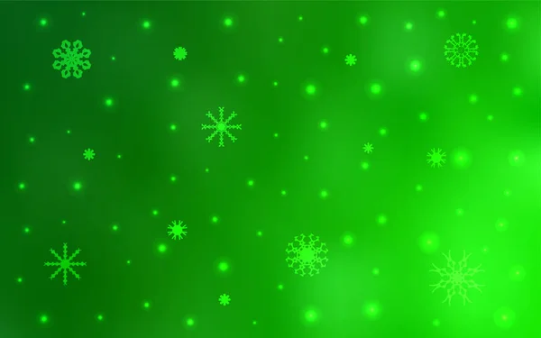 Lekka Tekstura Wektor Zielony Kolorowe Płatki Śniegu Niewyraźne Ozdobny Projekt — Wektor stockowy
