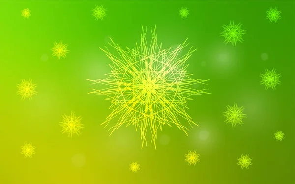 Light Green Vector Pattern Christmas Snowflakes Shining Colored Illustration Snow — Stock Vector