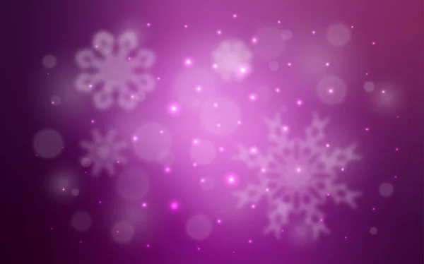 Fondo Vectorial Rosa Claro Con Copos Nieve Navidad Ilustración Colores — Vector de stock