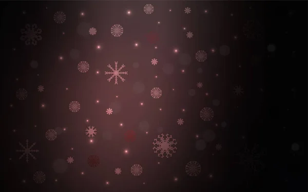 Donker Roze Vector Achtergrond Met Sneeuwvlokken Xmas Moderne Geometrische Abstracte — Stockvector