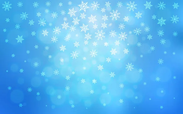 Fond Vectoriel Bleu Clair Avec Flocons Neige Noël Design Décoratif — Image vectorielle