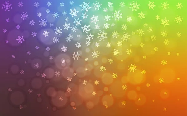 Lichte Multicolor Vector Textuur Met Gekleurde Sneeuwvlokken Wazig Decoratieve Ontwerp — Stockvector