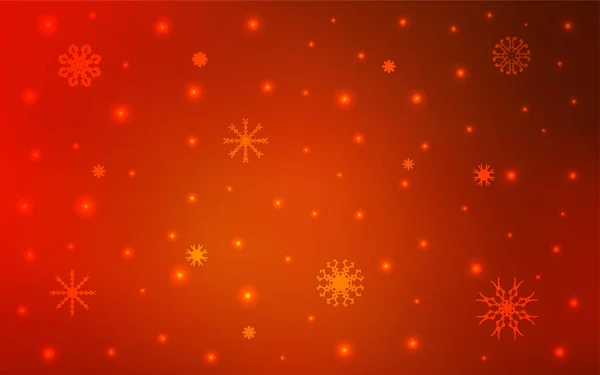Padrão Vetor Vermelho Claro Com Flocos Neve Natal Glitter Ilustração — Vetor de Stock