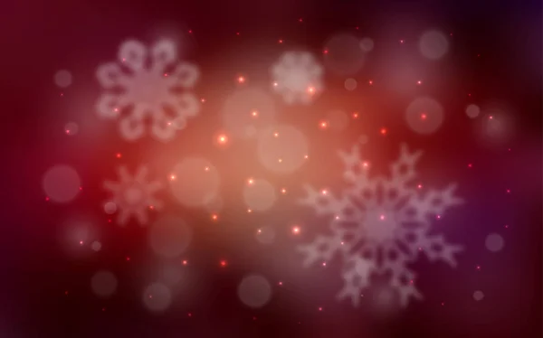 Fondo Vectorial Rojo Oscuro Con Copos Nieve Navidad Diseño Decorativo — Vector de stock