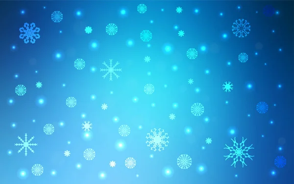 Fond Vectoriel Bleu Clair Avec Flocons Neige Noël Illustration Abstraite — Image vectorielle