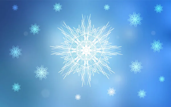 Modèle Vectoriel Bleu Clair Avec Flocons Neige Noël Illustration Abstraite — Image vectorielle