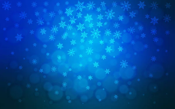 Textura Vectorial Azul Claro Con Copos Nieve Colores Ilustración Decorativa — Vector de stock