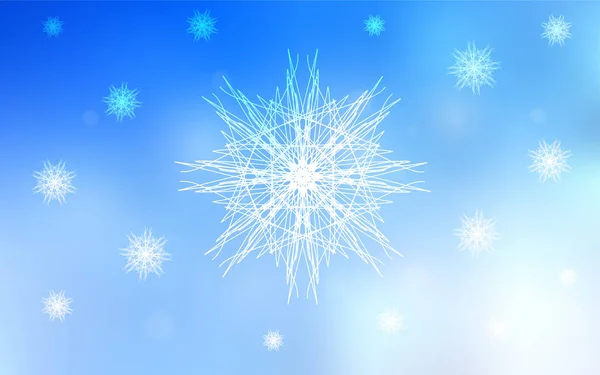 Textura Vectorial Azul Claro Con Copos Nieve Colores Diseño Decorativo — Archivo Imágenes Vectoriales