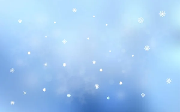 Jasny Niebieski Wektor Wzór Christmas Płatki Śniegu Niewyraźne Ozdobny Projekt — Wektor stockowy