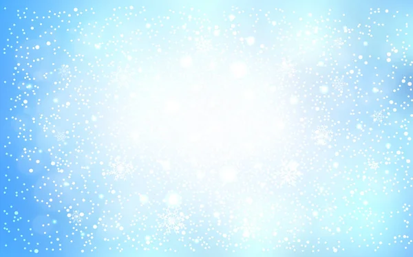 明るい雪の結晶ライト青ベクトル レイアウト グラデーションで抽象的な背景をぼかした写真に雪が降る 年の新しいウェブサイトのためパターンを使用することができます — ストックベクタ
