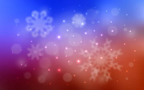 浅蓝色 红色向量背景与圣诞节雪花 现代几何抽象插图与冰晶体 该模板可用作新的年份背景 — 图库矢量图片