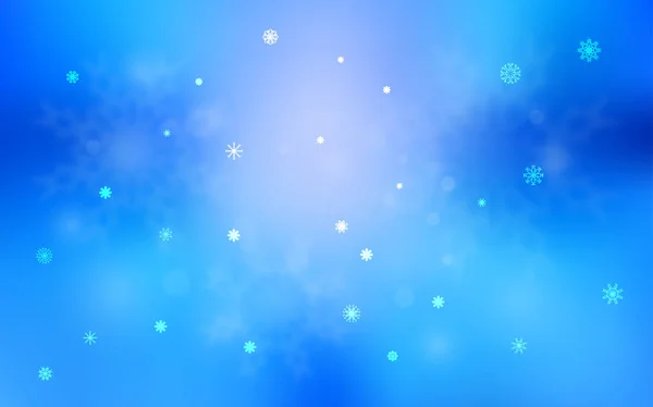 Hellblaue Vektorvorlage Mit Eisschneeflocken Leuchtende Farbige Illustration Mit Schnee Weihnachtlichen — Stockvektor