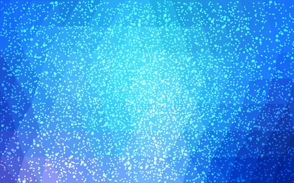 Hellblauer Vektor Low Poly Kristall Hintergrund Mit Schneeflocken Polygon Weihnachtsmuster — Stockvektor